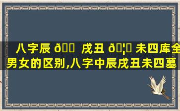 八字辰 🐠 戌丑 🦆 未四库全男女的区别,八字中辰戌丑未四墓库之说(一)